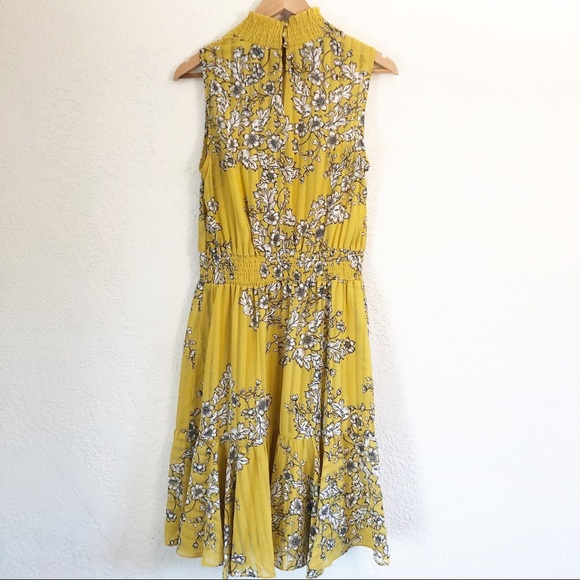 Nanette Lepore Smocked High Neck Floral Dress - Picture 3 of 10